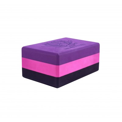 Блок для йоги трехцветный премиум в коробке