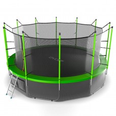 EVO JUMP Internal 16ft (Green) + Lower net. Батут с внутренней сеткой и лестницей, диаметр 16ft (зеленый) + нижняя сеть