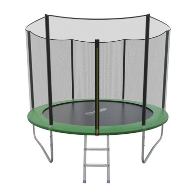 EVO JUMP External 8ft (Green) Батут СКЛАДНОЙ с внешней сеткой и лестницей, диаметр 8ft (зеленый)