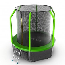 EVO JUMP Cosmo 6ft (Green) + Lower net. Батут с внутренней сеткой и лестницей, диаметр 6ft (зеленый) + нижняя сеть