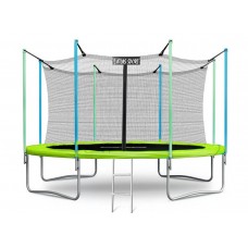 Батут Atlas Sport 374 см (12 ft) с внутренней сеткой и лестницей GREEN