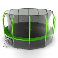 EVO JUMP Cosmo 16ft (Green) + Lower net. Батут с внутренней сеткой и лестницей, диаметр 16ft (зеленый) + нижняя сеть