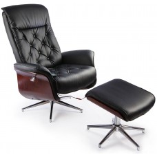 TV-кресло Calviano 95 с пуфом (черное, массаж)
