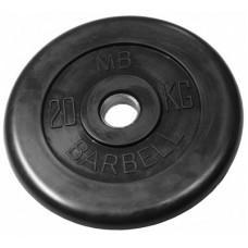 Диск для штанги MB Barbell черный - 30 мм - 20 кг