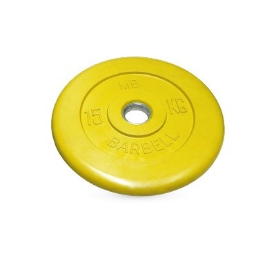 Диск для штанги MB Barbell желтый - 50 мм - 15 кг