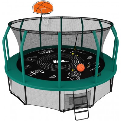 Баскетбольный щит с кольцом для батута UNIX Line SUPREME GAME и BASIC размером 8 ft, 10 ft, 12 ft, 14 ft, 16ft. Мяч и насос в комплекте! Размер упаковки: 67x43x6 см.